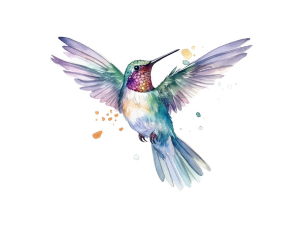 Hummingbird watercolor clipart graphic t shirt