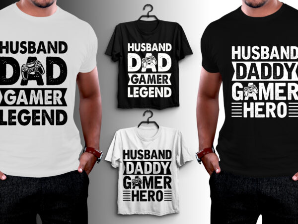 Husband dad gamer t-shirt design