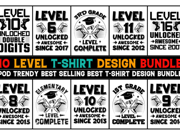 Level t-shirt design bundle