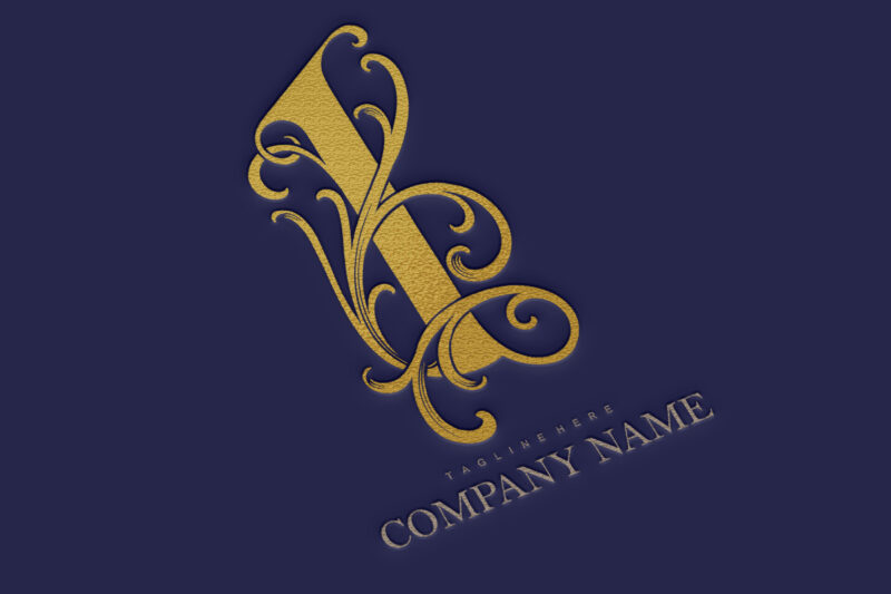 Elegance exquisite gold floral number 1 monogram logo