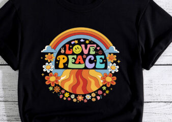 PEACE SIGN LOVE 60s 70s Groovy Hippie Costume Halloween T-Shirt PC