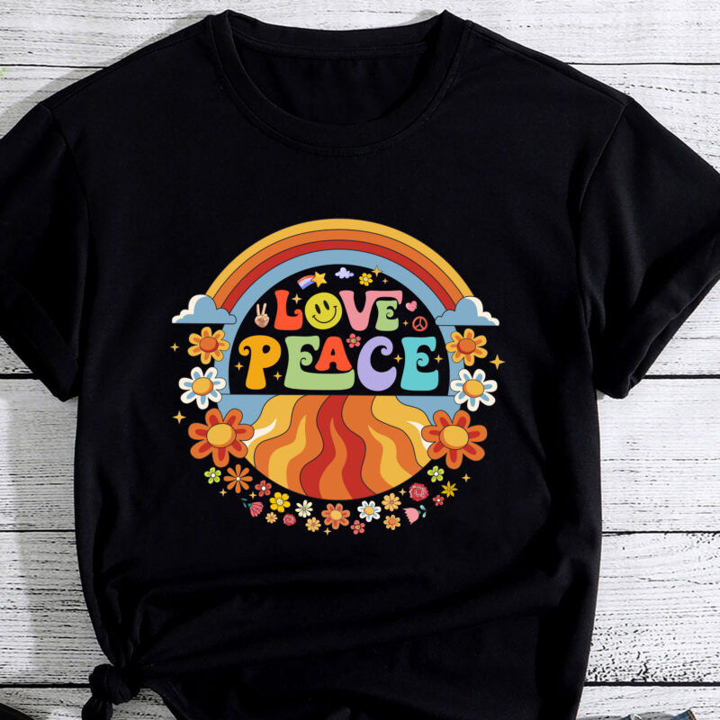 PEACE SIGN LOVE 60s 70s Groovy Hippie Costume Halloween T-Shirt PC