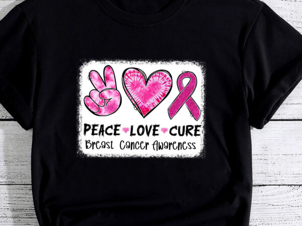 Peace love cure pink ribbon cancer breast awareness pc t shirt illustration