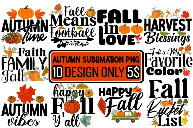 Fall SVG Bundle,Fall Buket List T-shirt Design,Autumn SVG Bundle