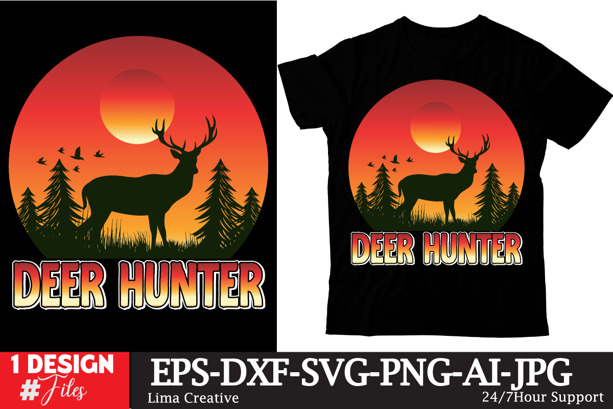 Deer Hunter T-shirt Design, hunting,t-shirt,design hunting,t-shirt ...