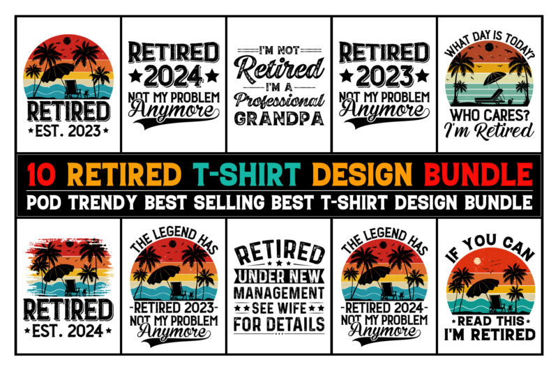 Retired T-Shirt Design Bundle