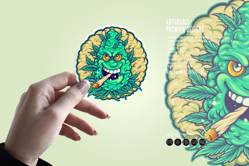 Smoking weed with cannabis bud monster