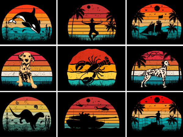 Sunset colorful t-shirt graphic