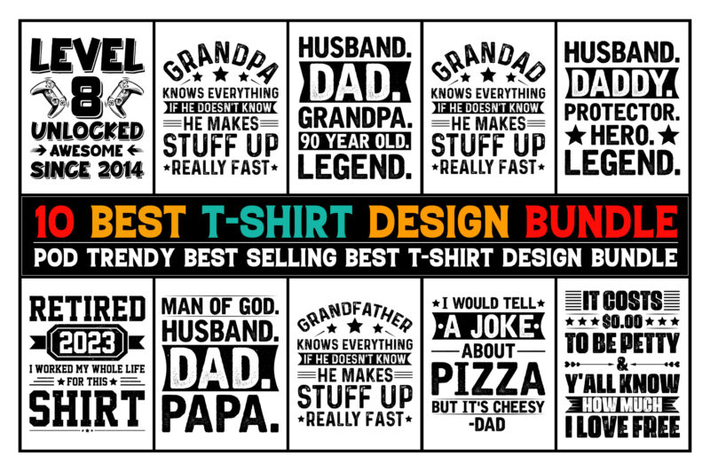 T-Shirt Design Bundle-Vintage T-Shirt Design