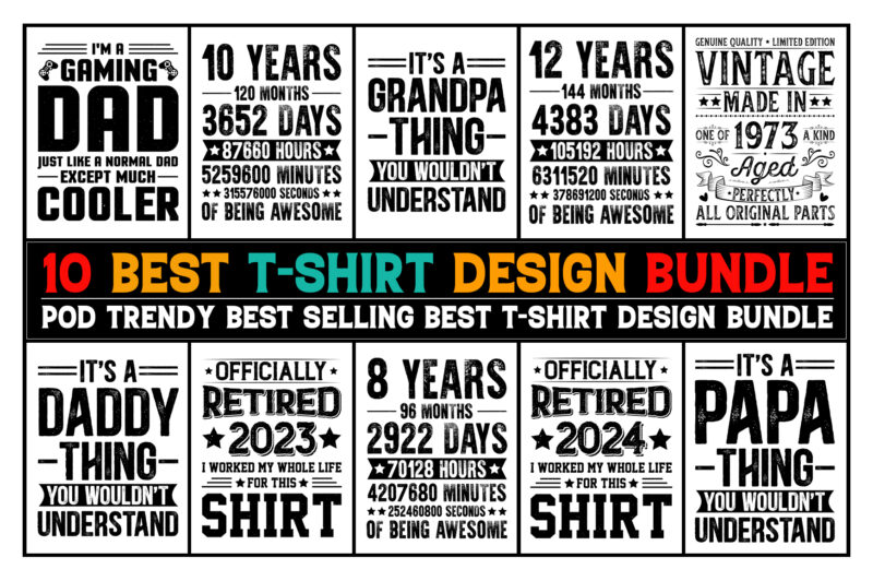 Typography T-Shirt Design Bundle