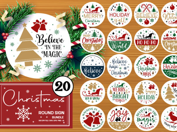 20 christmas round signs svg bundle | best seller | svg bundle , christmas svg bundle, winter svg, santa svg, holiday, merry christmas, christmas bundle, funny christmas shirt, cut file