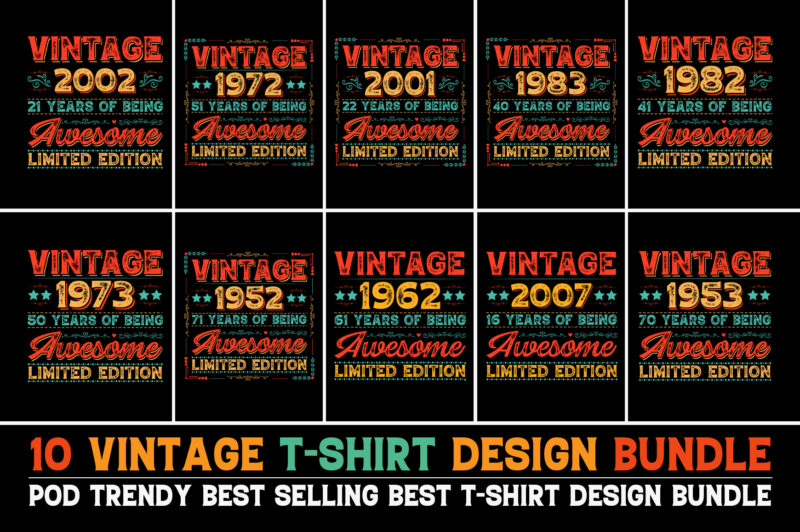 100 Best Selling T-Shirt Design Bundle