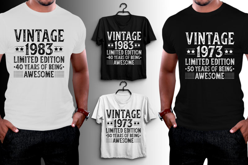 Vintage Limited Edition Birthday T-Shirt Design