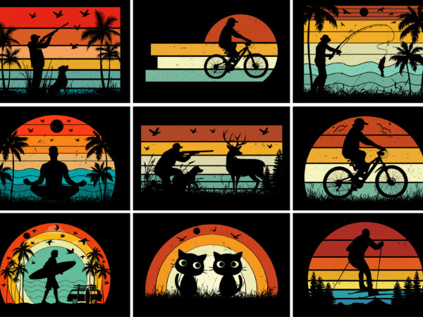 Vintage retro sunset t-shirt graphic