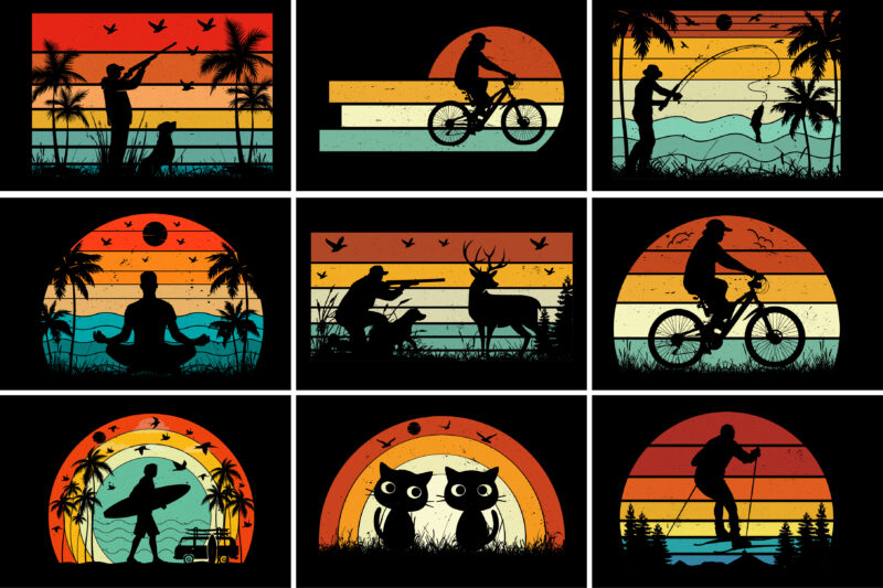 Vintage Retro Sunset T-Shirt Graphic