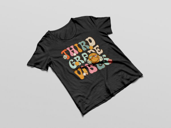 Third grade vibes – 3rd grade team retro 1st day of school t-shirt design png