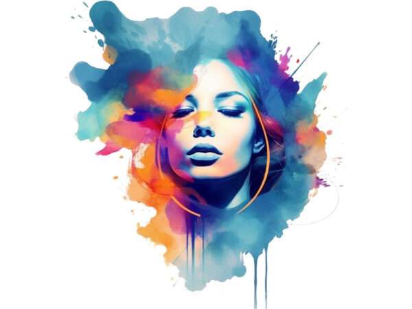 Trendy watercolor girl graphic design