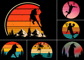 Sunset For T-Shirt Graphic Vector