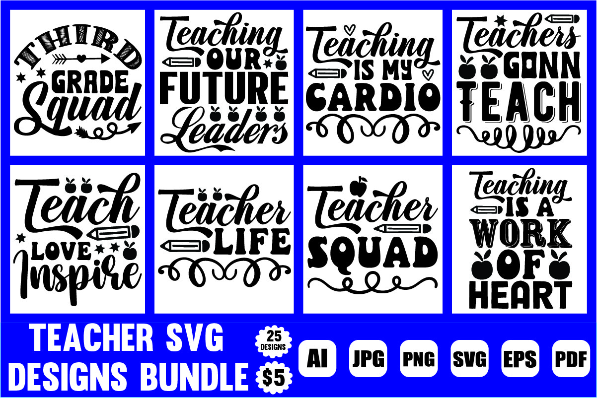 teacher svg designs bundle - Buy t-shirt designs