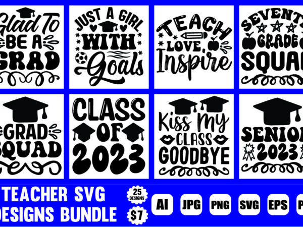 Teacher svg designs bundle