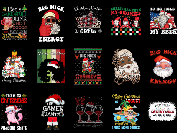 15 christmas shirt designs bundle for commercial use part 1, christmas t-shirt, christmas png file, christmas digital file, christmas gift, christmas download, christmas design rd