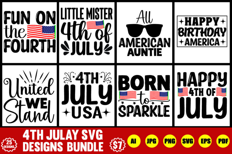 4th july svg designs bundle