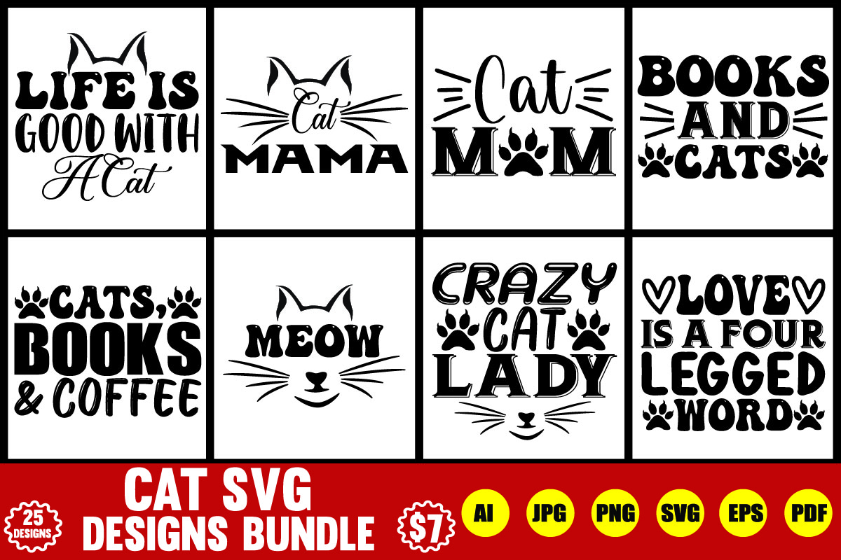 cat svg designs bundle - Buy t-shirt designs