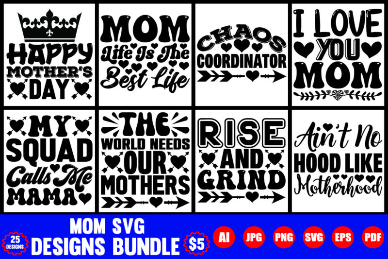 mom svg designs bundle