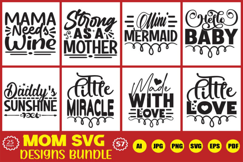 mom svg designs bundle