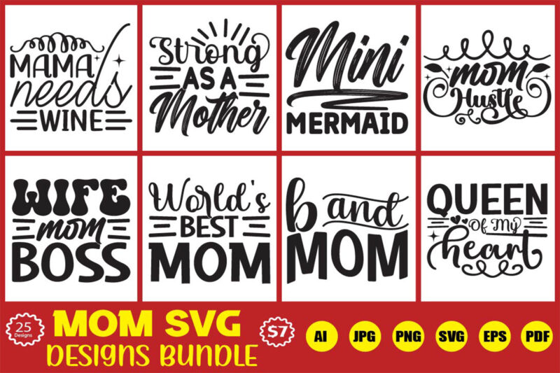 mom svg designs bundle