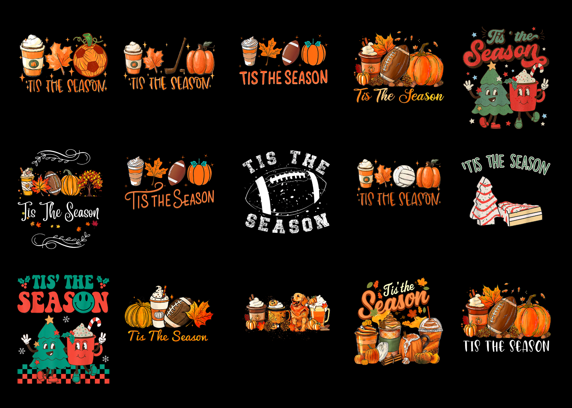 15 Tis The Season Shirt Designs Bundle For Commercial Use Part 2 Tis The Season T Shirt Tis