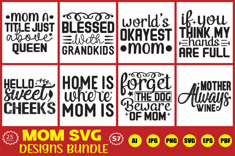 mom svg designs bundle