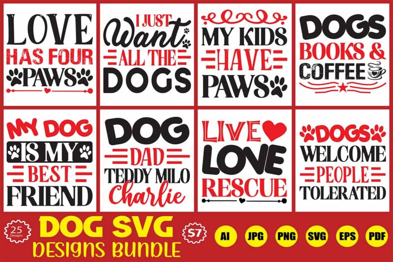 dog svg designs bundle