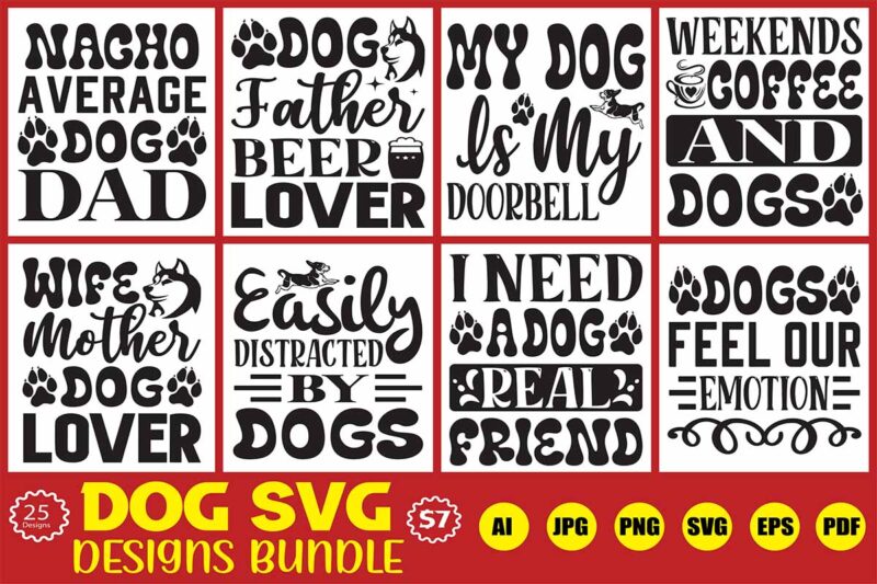 dog svg designs bundle