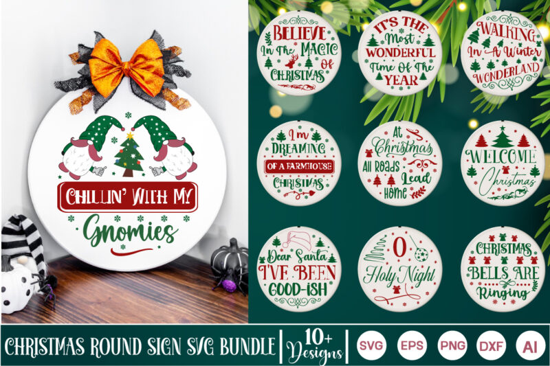 Christmas Round Sign SVG Bundle Poch Sing SVG, christmas porch sing svg, christmas porch svg, christmas porch svg, porch svg, long sing svg, santa porch sing svg,santa stop here, Christmas