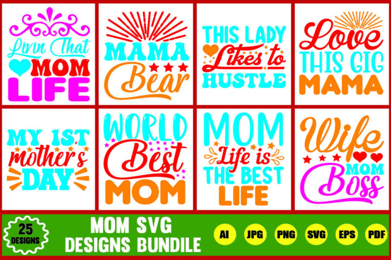 mom svg designs bundle