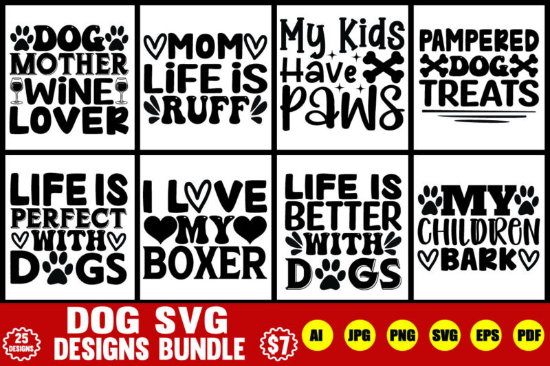 dog svg designs bundle