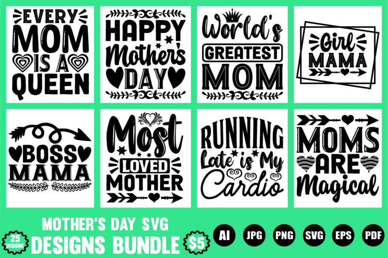 mother’s day svg designs bundle