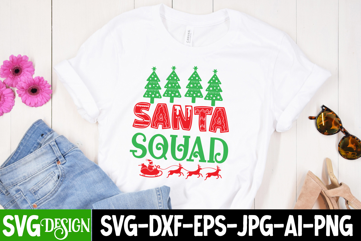 Santa Squad T-Shirt Design, Santa Squad Vector T-Shirt Design ...