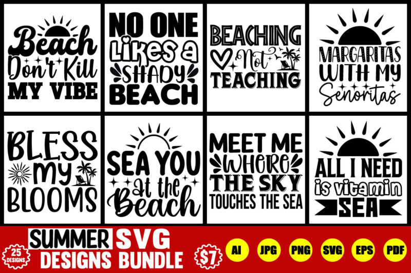 summer svg designs bundle