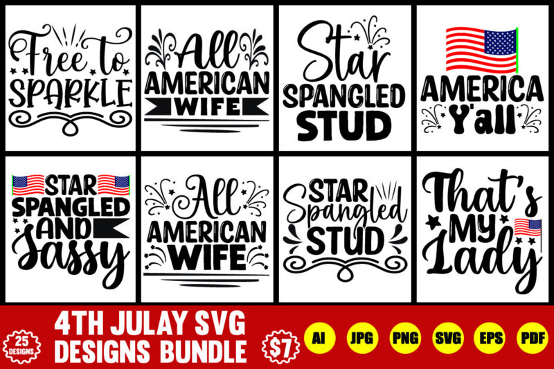 4th july svg designs bundle