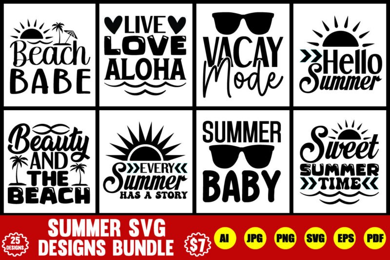 summer svg designs bundle