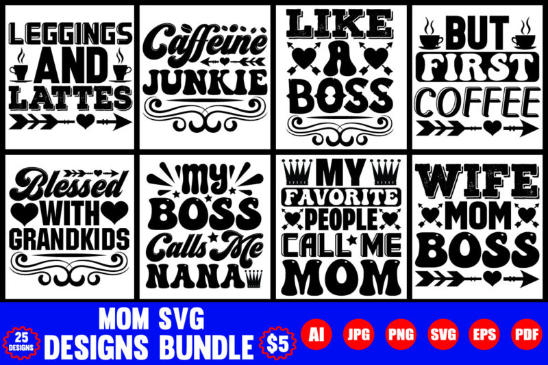 mom svg designs bundle