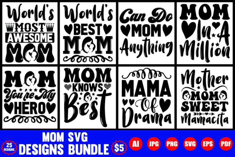 mom svg designs bundle