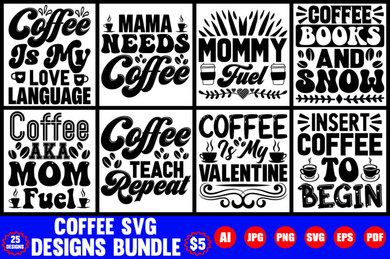 coffee svg designs bundle