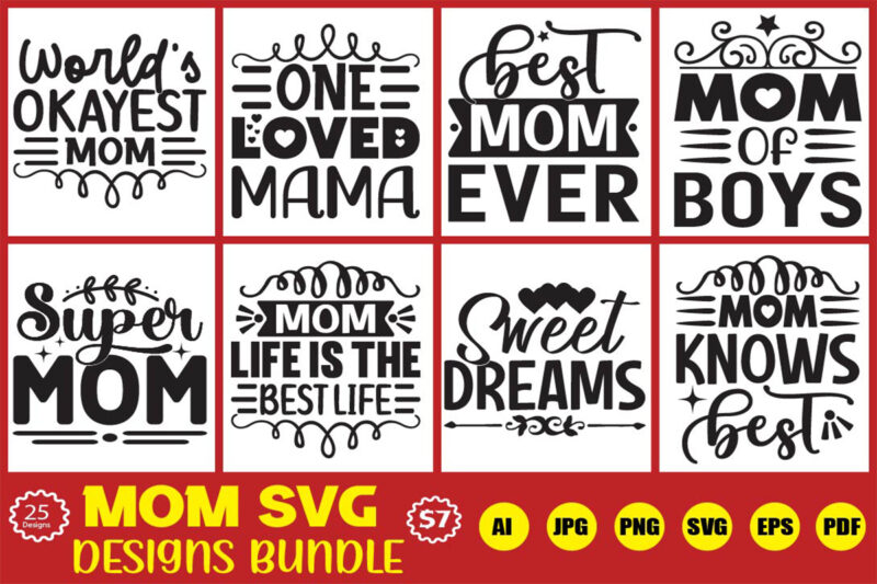 mom svg designs bundle