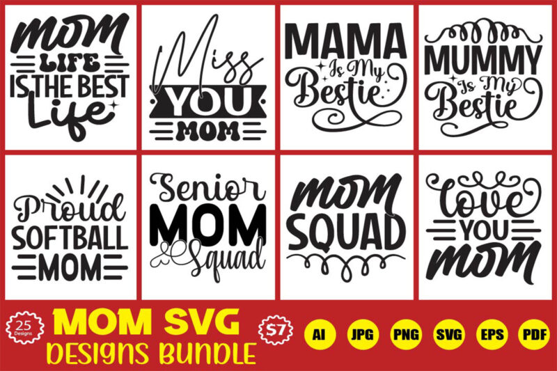 mom svg designs bundle