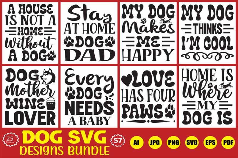 dog svg designs bundle