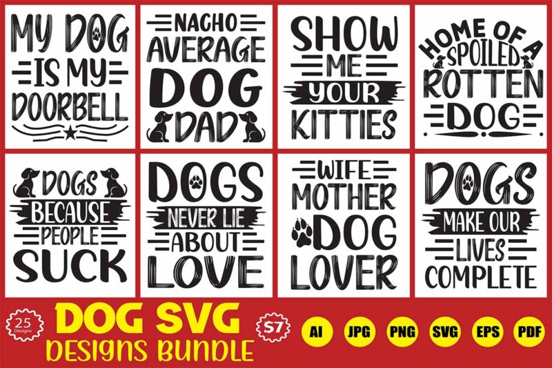 dog svg designs bundle