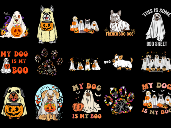 15 dog ghost halloween shirt designs bundle for commercial use part 3, dog ghost halloween t-shirt, dog ghost halloween png file, dog ghost halloween digital file, dog ghost halloween gift,